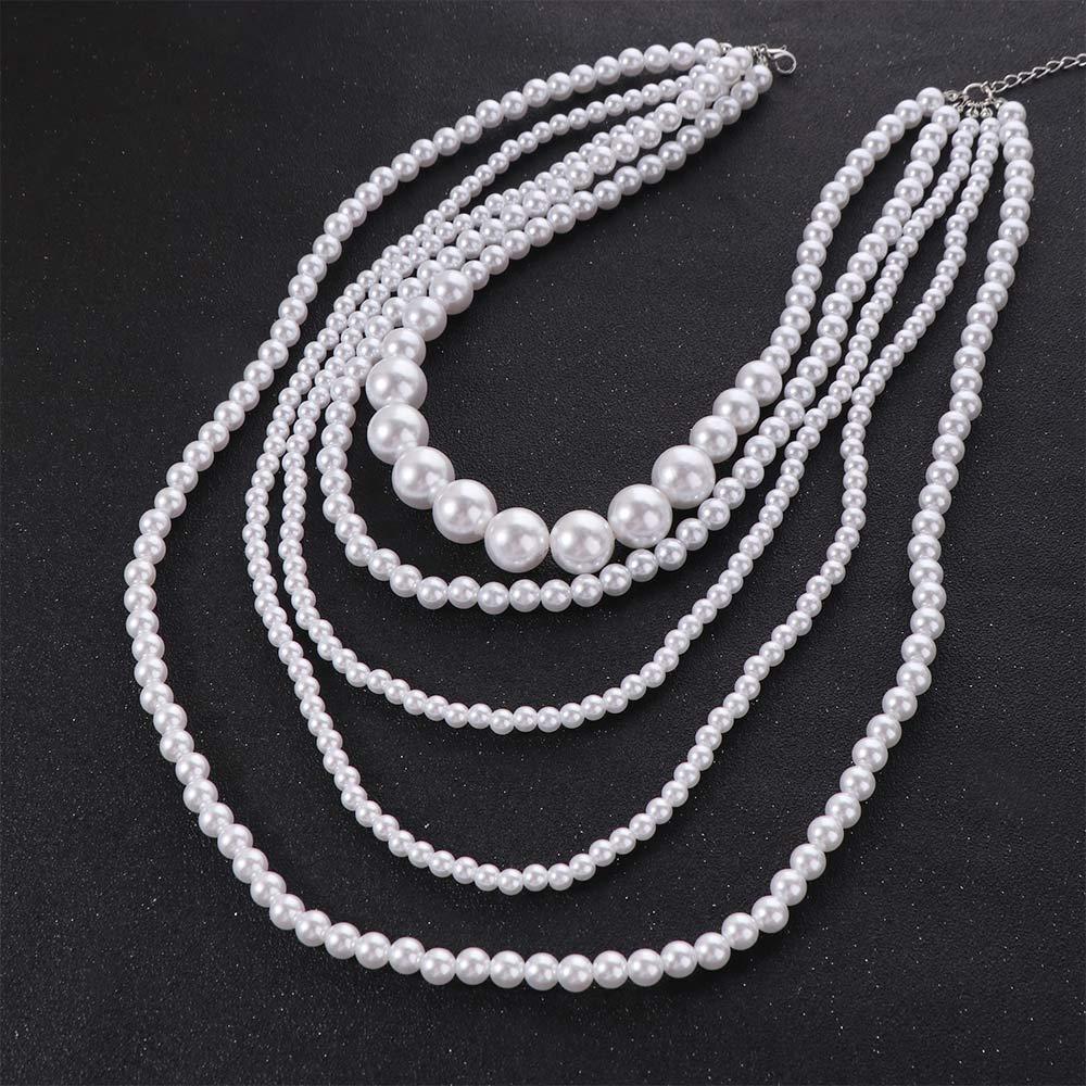 Charms Multi Layer Necklaces Luxury Exaggerated Necklaces Elegant Pearl Beaded Necklaces  Women