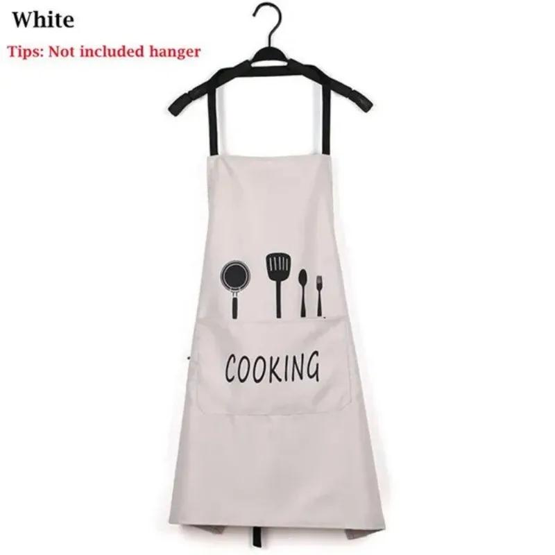 1PC Apron English Letters and Kitchen Utensils Printed Waterproof Apron