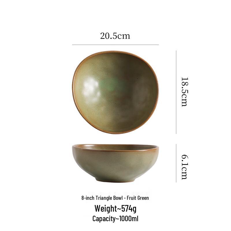 HX Japanese Ceramic Irregular 8-inch Deep Bowl