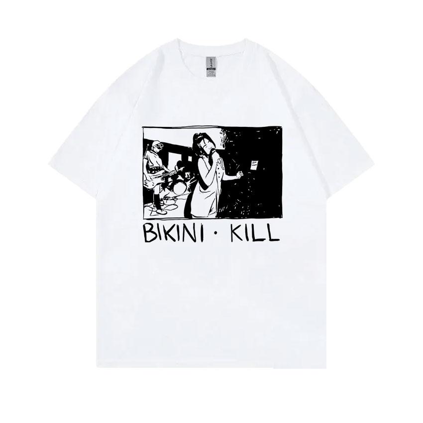 Punk Rock Band Bikini Kill Riot Grrrl Kathleen Hanna Print Tshirts Men  Casual Oversized Tshirt Short Sleeve Mens T Shirts