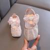 Nuove scarpe in pelle per bambine stile principessa coreana per primavera/autunno, piccole/medie/grandi, scarpe singole, scarpe da ballo, scarpe da spettacolo, tulle