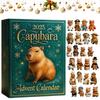 Capybara Christmas Advent Calendar with 24 2D Capybara Ornaments Advent Countdown Calendar for Christmas Tree Home Decoration