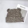 25 early autumn new cute ears plush hat women's intercolored fluffy autumn warm ear protection knitted hat
