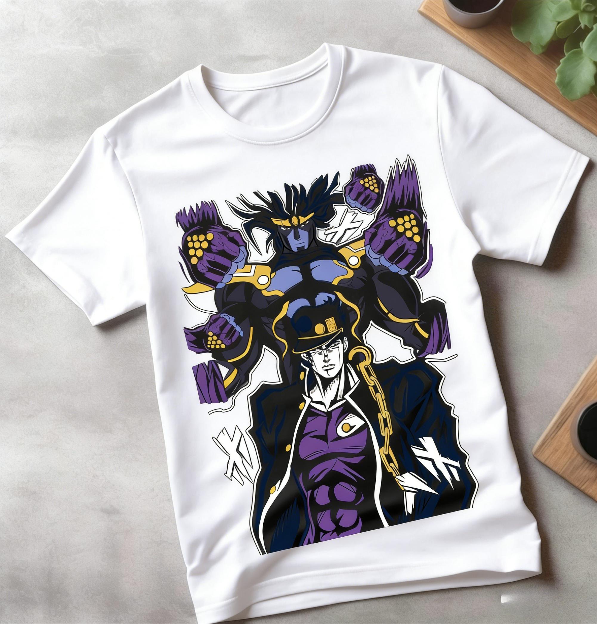 

Anime JoJos Bizarre TShirt 100cotton 2026 Summer New comic graphic graphic loose Harajuku Short sleeve Y2K roundneck shirt M