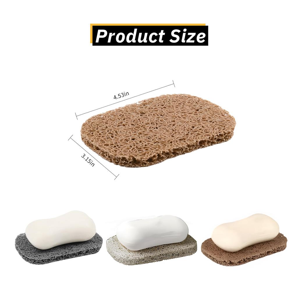 2PCS Soap Holder Pads, Non-Slip Soap Bar Savers Self-Draining Soap Lifting Pads for Soap Dish BPA-Free for Shower Kitchen