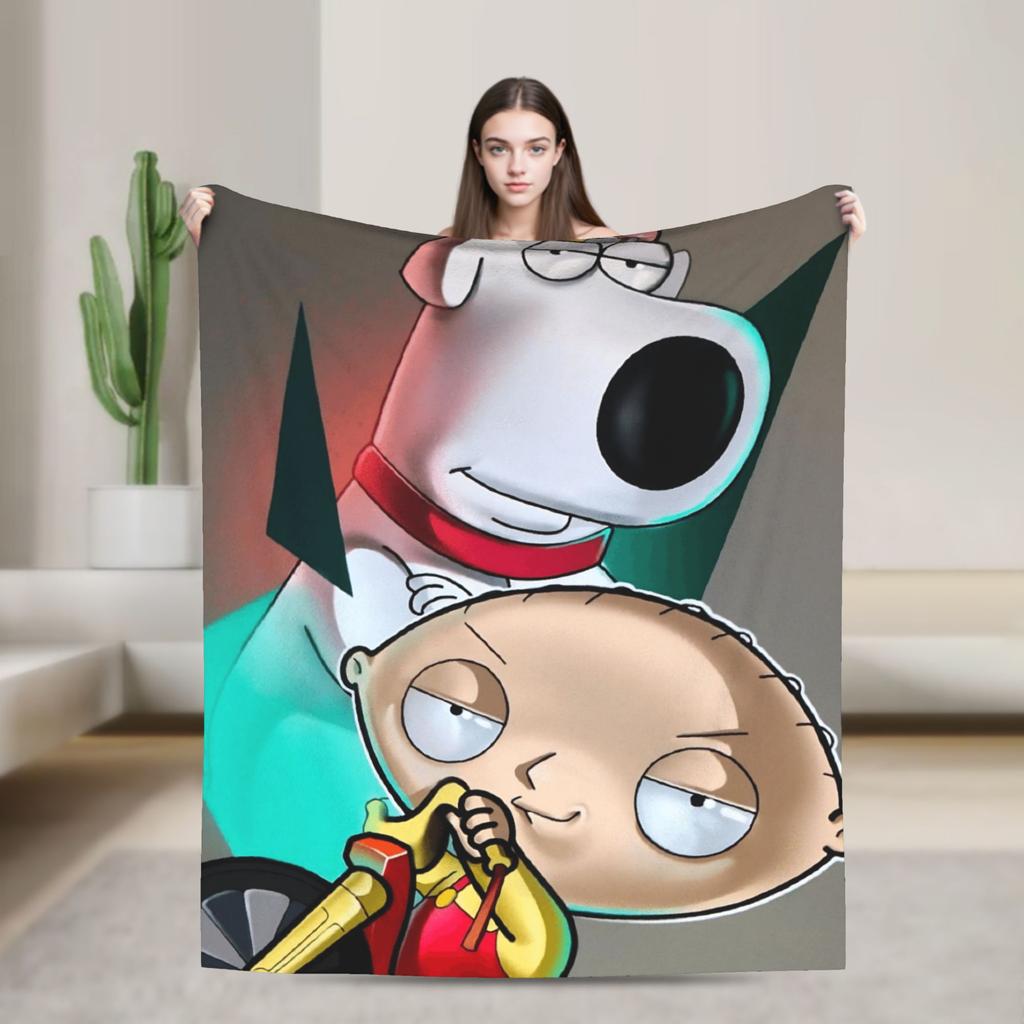 Peter Griffin Flannel Blanket Winter Soft Durable Throw Blanket for Boy Girl Bedroom Fluffy Bedspread Sofa Bed Cover