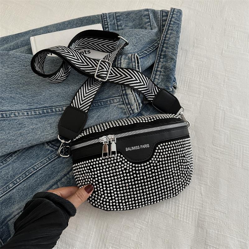 Bright Diamond Bag Fashion Shoulder Fanny Bag Crossbody Bag Women'S Versatile Trend Underarm Bag
