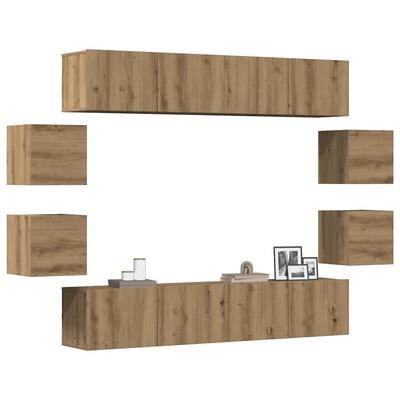 8-Cz. TV Cabinet Set, Artisan Oak, Wood-Based Material