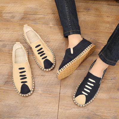 Letnie Buty Rybackie Nowe Męskie Buty z Lnu i Płótna Trend Mody Męskie Buty Codzienne Wygodne Espadryle Klasyczne Wsuwane Mokasyny