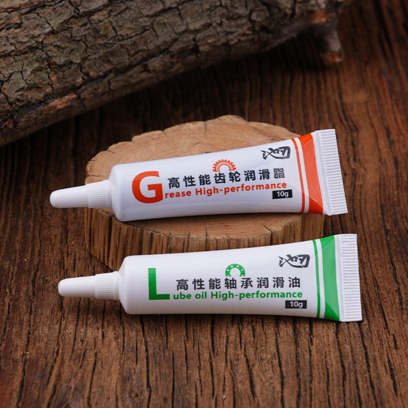 2 pezzi di olio di manutenzione per mulinello da pesca, grasso per cuscinetti, olio lubrificante, grasso protettivo per ingranaggi, strumento di manutenzione