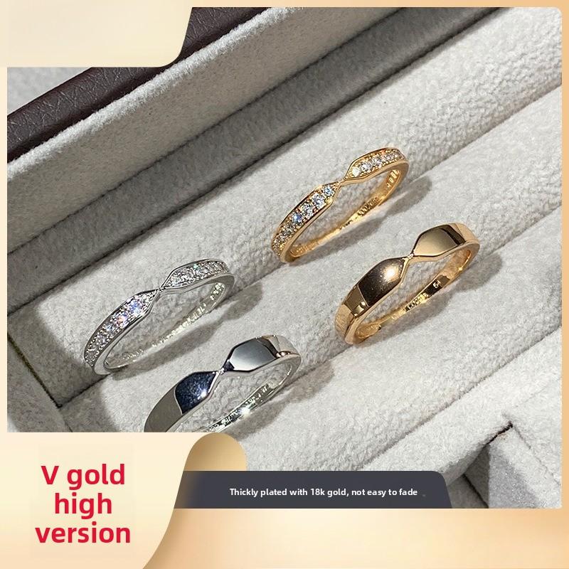 Shangjia V-shaped Ring Female Versatile LiensV Gold Ring Female Versatile Light Luxury