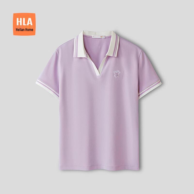 Женская футболка-поло HLA с цветочной вышивкой, с коротким рукавом L