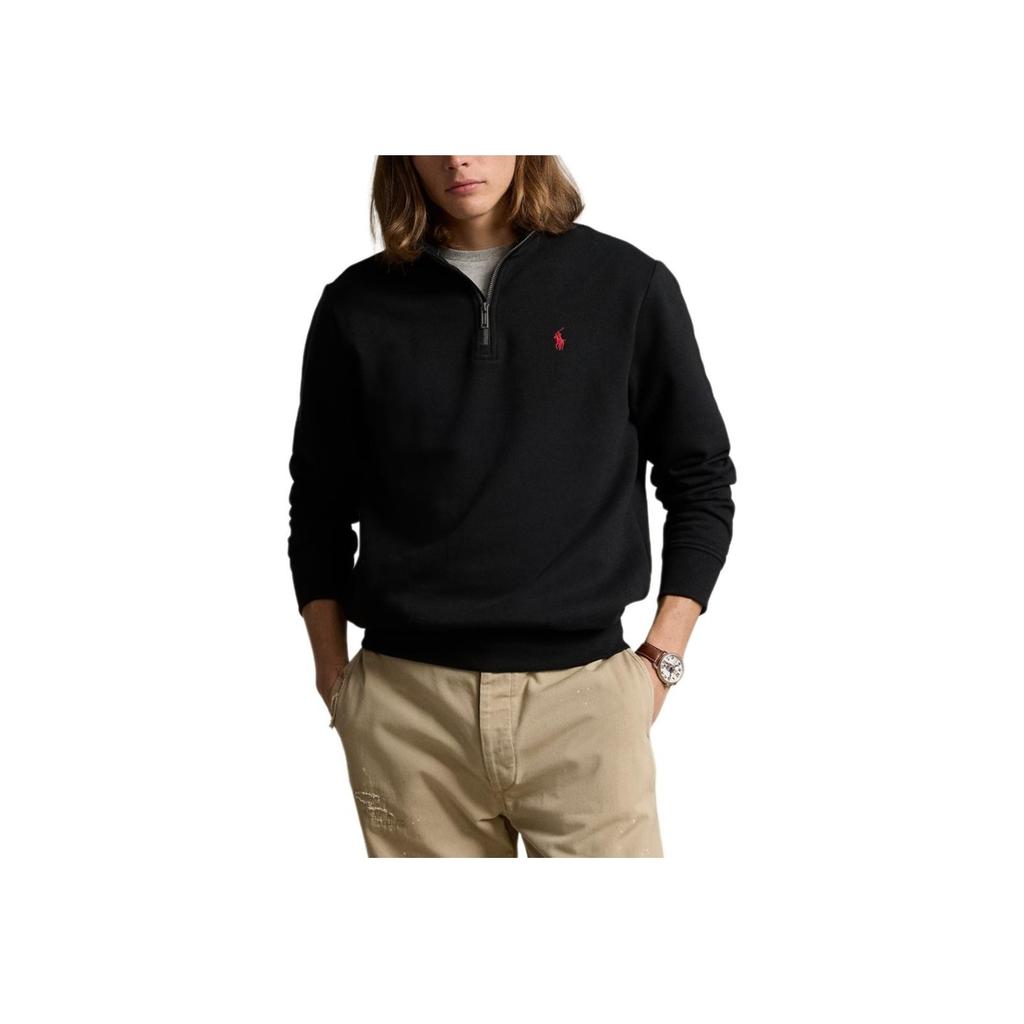 Polo Ralph Lauren Solid Color Long Sleeve Mock Neck Sweatshirt Men sweatshirt Black MNPOKNI16821701-001