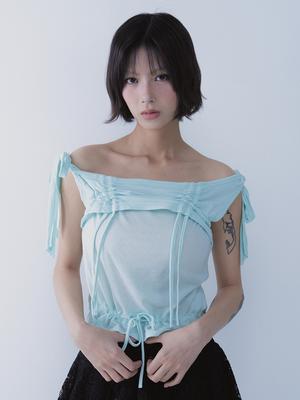 SETSETSET Rabbit Shirring T-Shirt Mint