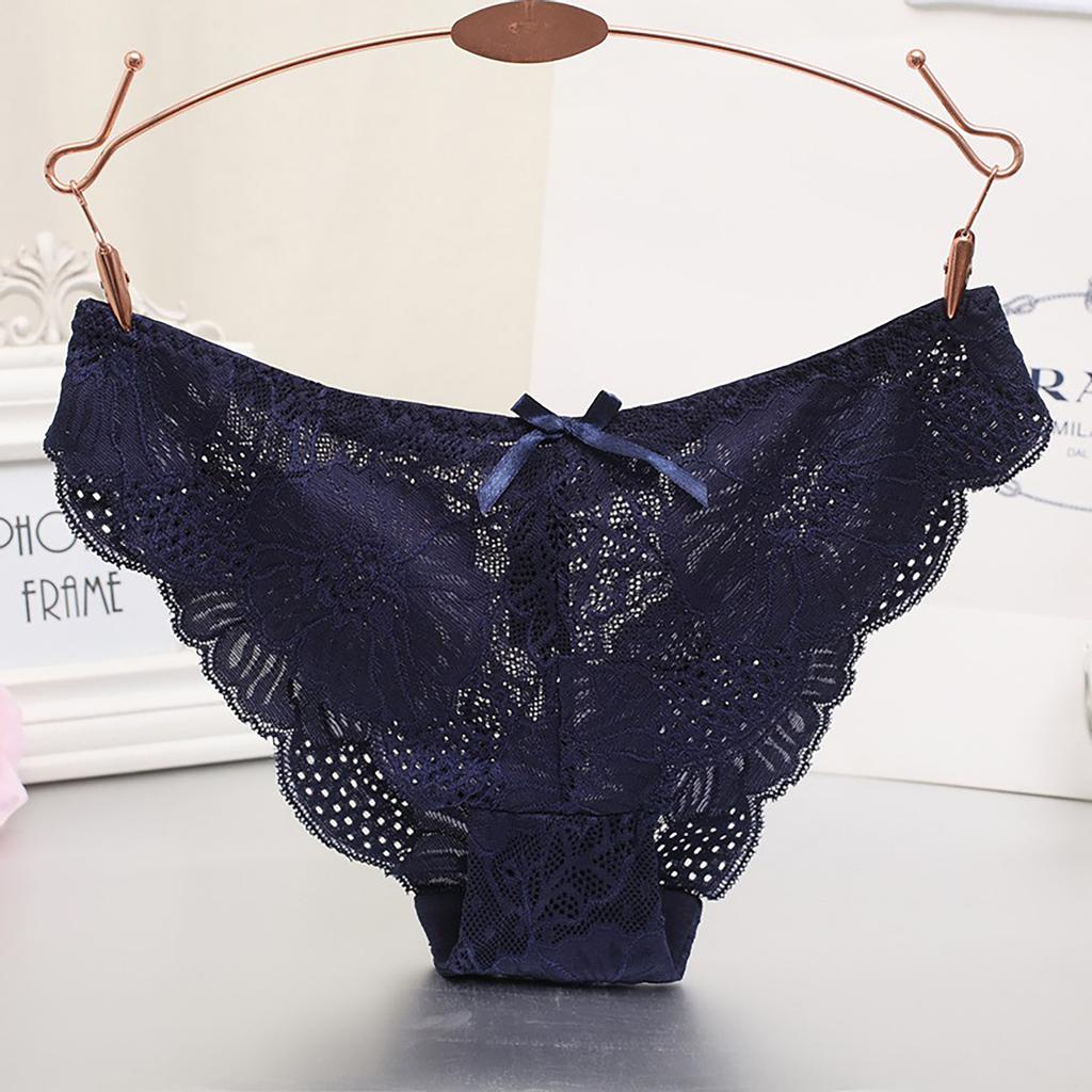 Women's Sexy Lace Transparent Mesh Breathable Cotton Bottom Crotch Panties M-XL