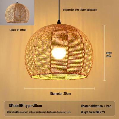 Vintage Hemp Rope Pendant Light