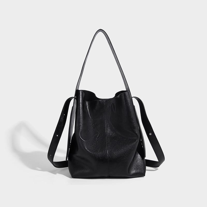 

Модная и Универсальная Женская Сумка Одноплечевая Сумка Сумка-тоут большой вместимости Повседневная Сумка Сумка-ведро чёрный