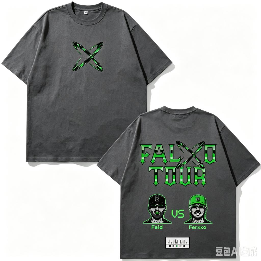 Rapper Feid Ferxxo Tour 2026 Print Tshirt Unisex Unisex Fashion Hiphop Tshirts Summer Casual Cotton Oversized Tshirts Streetwear