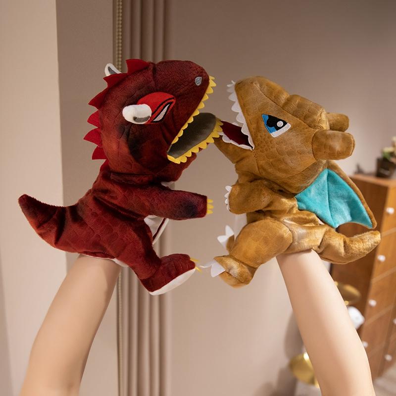 New Dinosaur Hand Puppet Animal Plush Toy Cute Doll Gloves Interactive Toy Mouth Moving Doll Boy's Birthday Gift