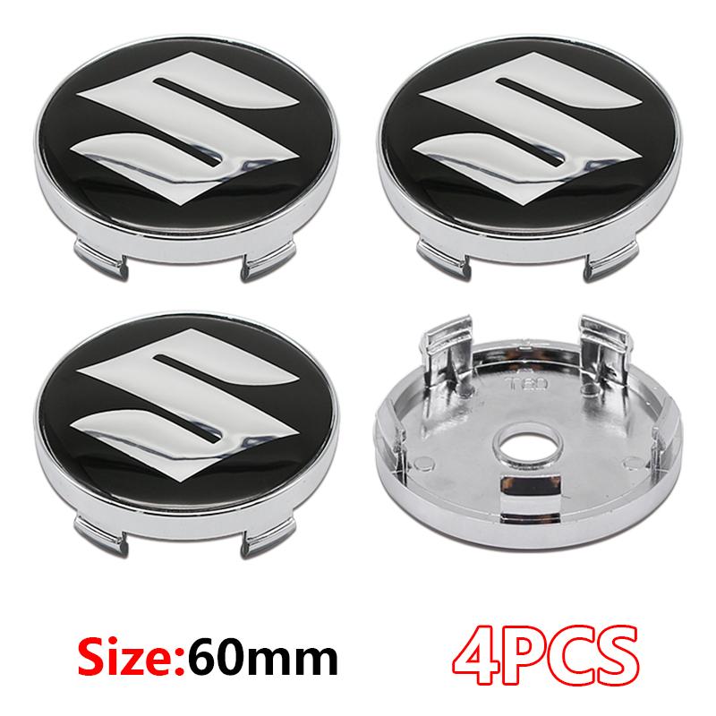 4 Stück Suzuki Radkappen Aufkleber 60mm ABS Auto Emblem Radnaben Kappen Abdeckungen Für Suzuki Grand Vitara SX4 Swift Jimny Kizashi