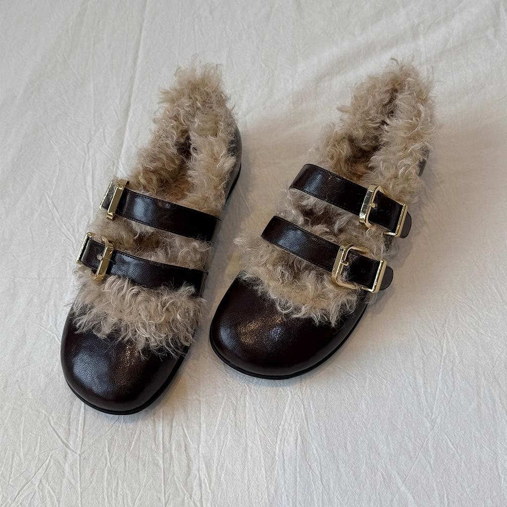 French Mao Mao shoes shallow mouth Mary Jane shoes women's autumn and winter new fashion versatile warm wear comfortable cotton shoes
