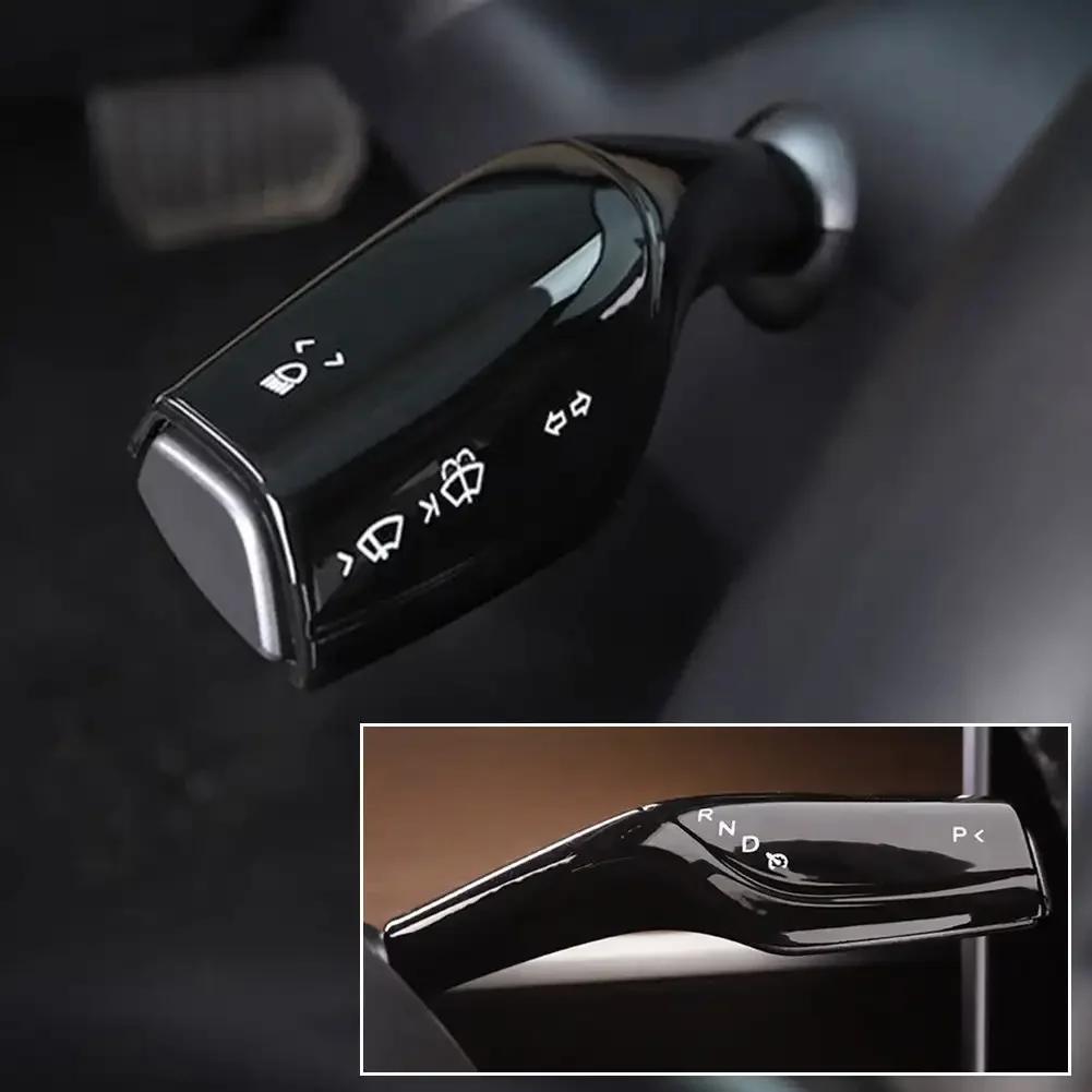 1Pair Car Gear Shift Cover Steering Lever Handle Protection Shifter Shell Shift Knob Cover Accessories For Tesla Model 3 Y