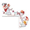 Waterproof Christmas Room Accents Cartoon Three Mice Wooden Door Frame Decor, Santa Mouse Easy Assembly Sign Corner Ornament, Xmas Party Home Holiday