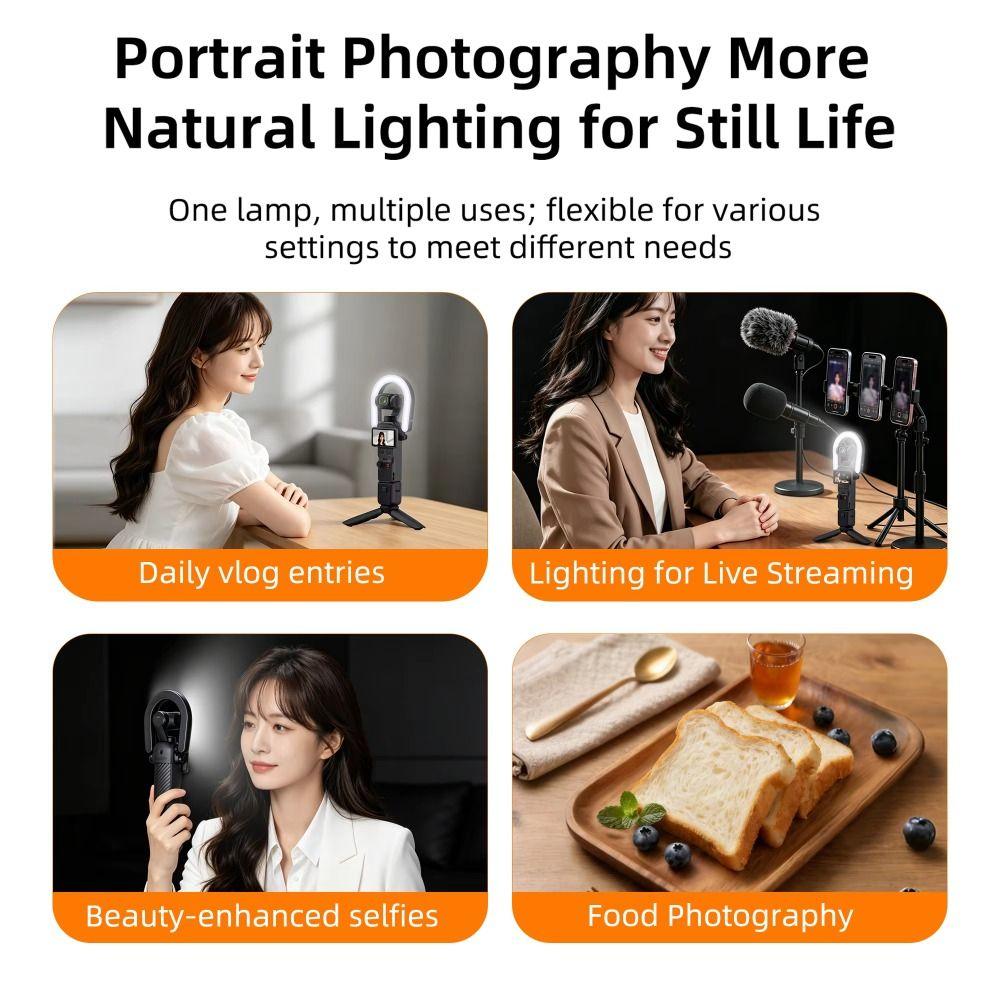 Rechargeable Ring Fill Light Beauty Fill Light for DJI Osmo Pocket 4 3 Vlog Photography Accessories