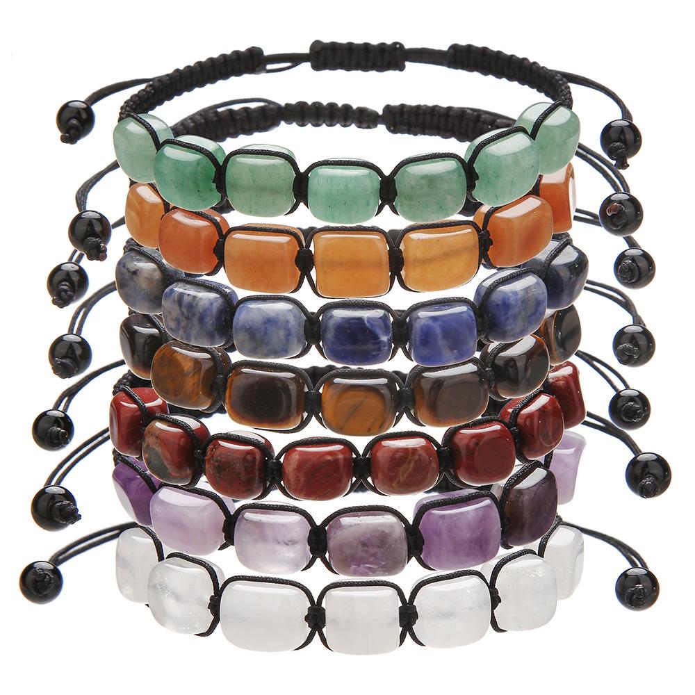 Zhouhang Natural Crystal Aventurine Amethyst Woven Bracelet Jewelry