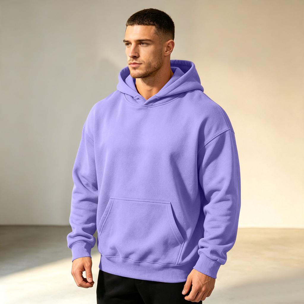 Men's Color Hooded Sweatshirt Casual Pullover for Spring and Fall