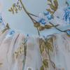 One-Year-Old Baby Girl Princess Birthday Mesh Dress with Flowers & Hair Accessories