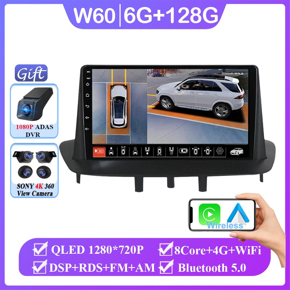 Car Radio Multimedia Play For Renault Megane 3 Fluence Samsung SM3 2008 - 2014 Android 14 Wireless Carplay DSP 48EQ No 2 Din DVD