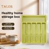 Cutlery Drawer Organizer Tray 6 Compartment Plastic Storage Box for Kitchen Utensils Forks Spoons Cutter Sturdy BPA-Free Divider Holder