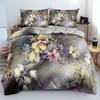 Black Gold Flower Three-piece Elegant Flower Duvet Cover Women's Room Decoration Bedding