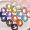 10pcs Glitter Geometry Rounds Cabochon Beads for Crafts DIY Resin Art Flatback Jewelry Making Embellishments