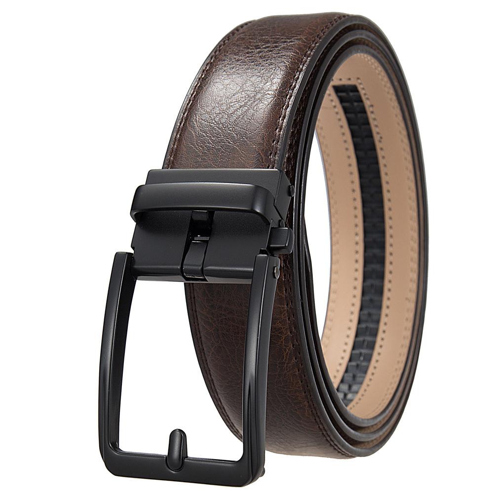Anti-Needle Automatic Buckle Belt, Men'S Belt, Two-Layer Cowhide Belt Ly36-561948-1
