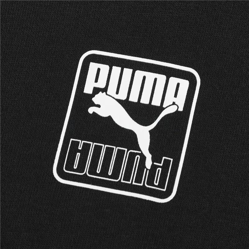 Puma Color Block Loose Short Hoodie Women Hoodies Black 586524-01