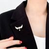Broche ailes d'ange en forme de cœur pour femmes, mignonne, de luxe, couleur or, costume, chemise, col