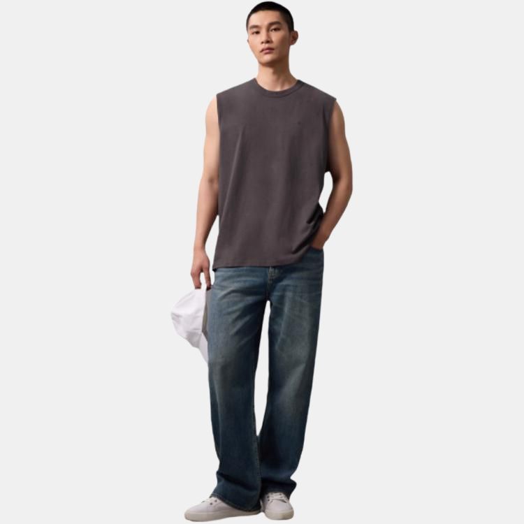 Calvin Klein Casual Commuting Simple Solid Color Comfortable Versatile Sleeveless Tank Top Men Tops 4RB254G