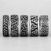 Anneaux Vikings Nœud Celtique Bijoux en Acier Inoxydable pour Hommes Femmes Design Tissage Simple Cadeau Unisexe pour Petit Ami Fille
