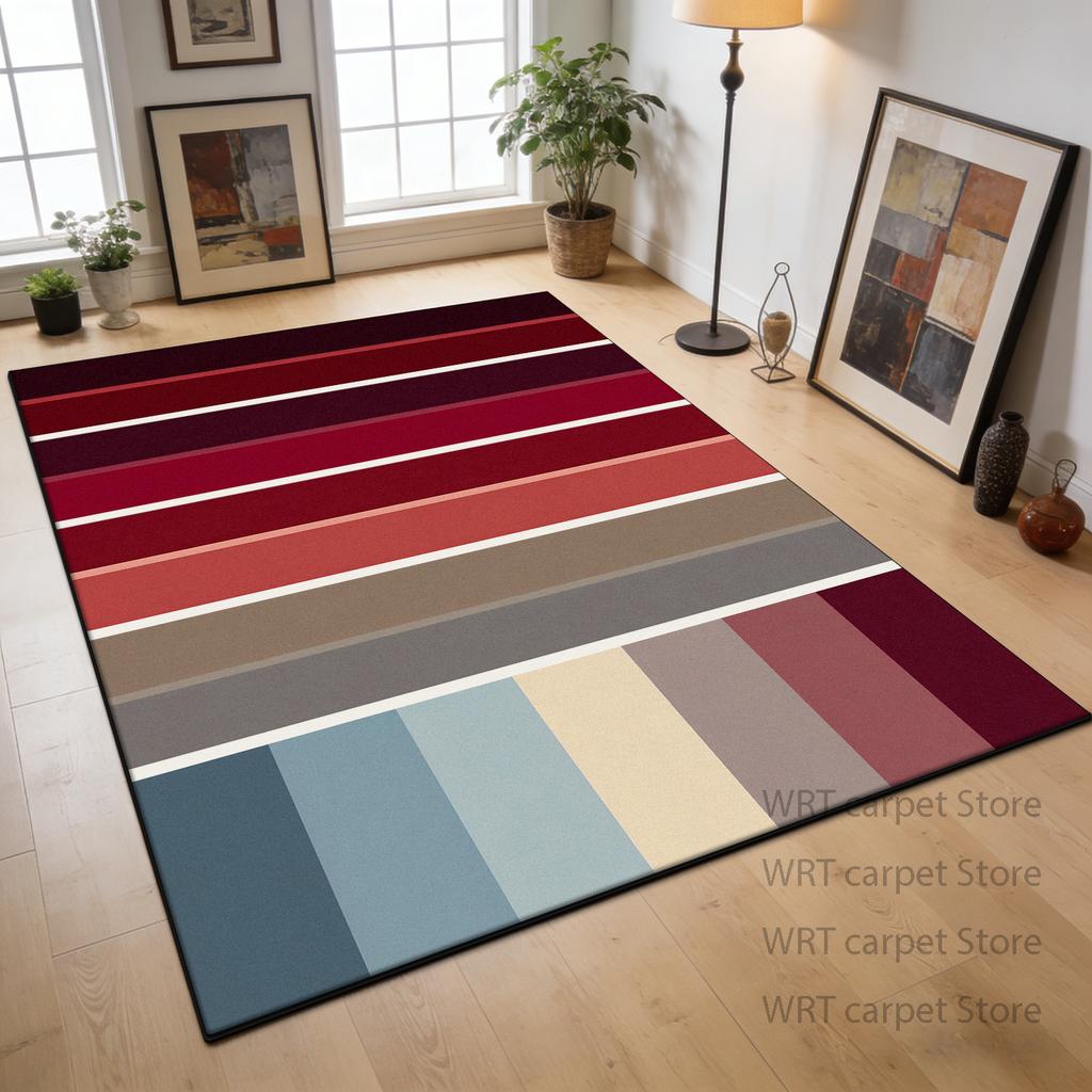 Fashion Simple Style Geometric Carpet Home Decoration Bedroom Study Fluffy Washable Rug Living Room Big Size Non-slip Foot Mat