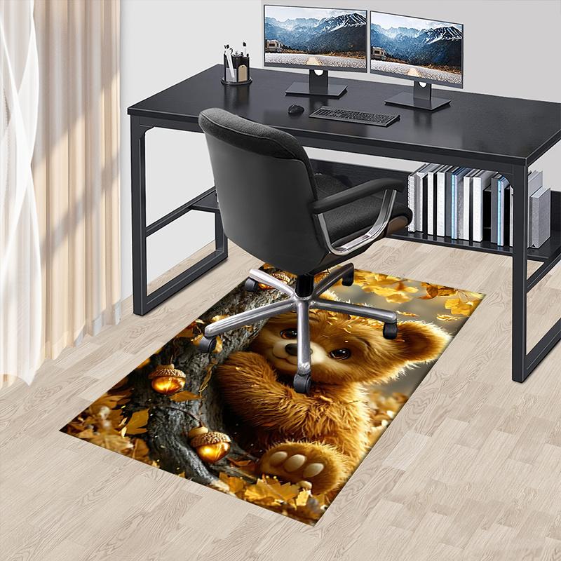 

Golden Bear Chair Mat - Office Carpet, Oversized Rug for Home Decor, Sofa Mat, Desk Pad Gift, Suitable for Bedroom, Living Room, Various Roo 60cm by 90cm