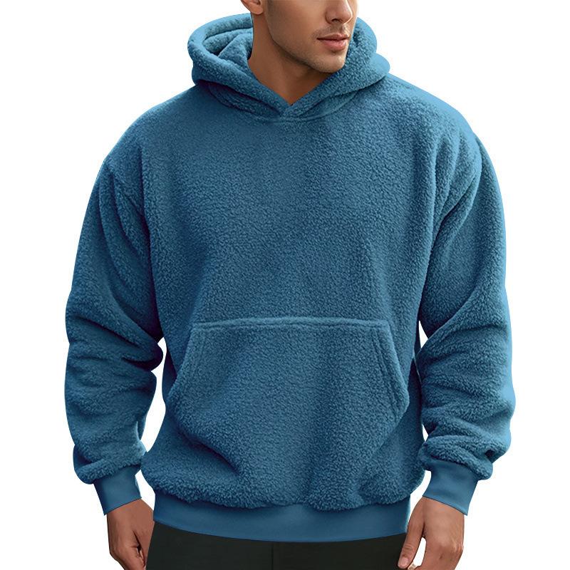 Men S Fleece Hooded Pullover Sweatshirt Winter Casual Wear