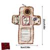 Cross Included Inside Pocket Shrine with Silver Handmade Sewing Accessories Mini Travel Shrine Pouch Stitched Pocket Shrine