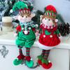 Male and Female Elf Toy Dolls for Home Decoration Christmas Atmosphere Decoration Fabric Plush Legs Elf Doll Accessories