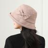 The New Women's Plaid Basin Hat In The Elderly Bucket Hat Autumn and Winter Warm Top Hat