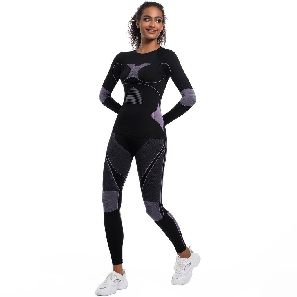 Seamless Yoga Sets Nessaj Women Long Sleeve Gym Fitness Suits Nylon Knitted High Waist Running Sportswear