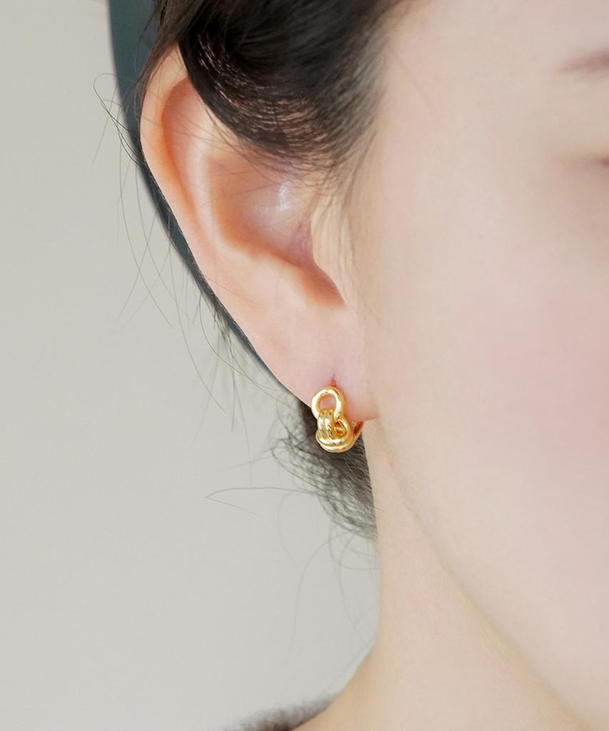 Alleun Silver 925 Knot Bold Silver Earrings Luxury