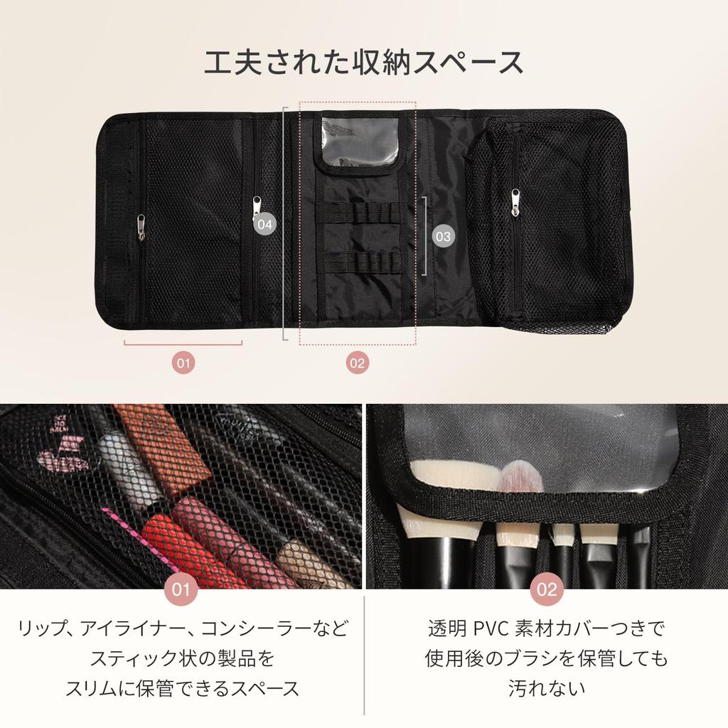 3CE Small Wash Pink Makeup Cosmetic Travel Pouch Bag, Beige, Pouch, Pouch,