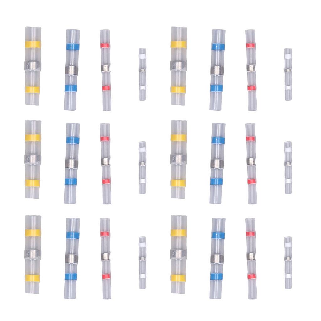 100Pcs Heat Shrink Butt Connectors Crimp Terminals Waterproof Solder Seal Electrical Splice Kit